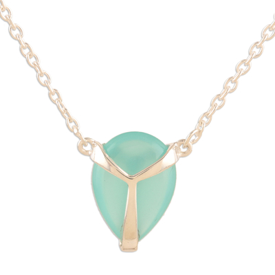 Handmade Chalcedony and Sterling Silver Pendant Necklace