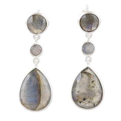 Handcrafted Sterling Silver and Labradorite Dangle Earrings