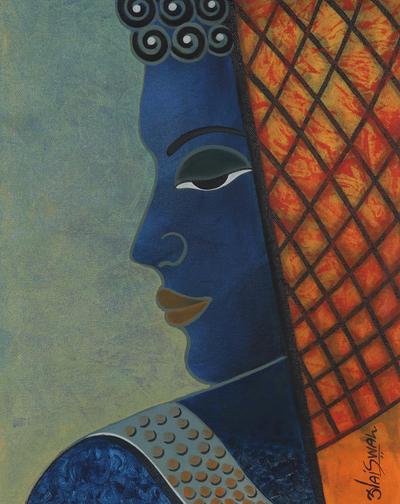 Peace-inspired Signed Original Portrait Painting from India
