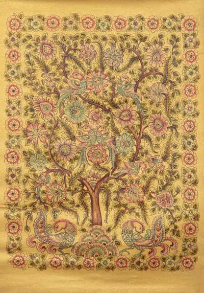 Kalamkari Painting of Tree and Birds