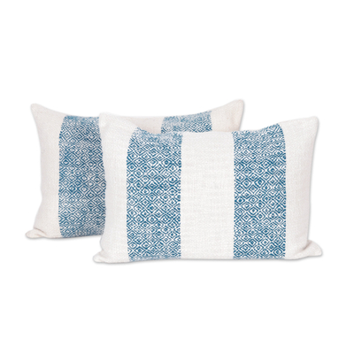 All-Cotton Wocen Cushion Covers from India (Pair)