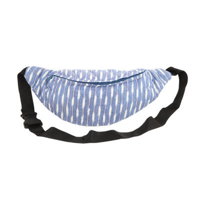 Prussian Blue Quilted Cotton Fanny Pack from India