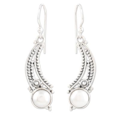 Cultured Pearls & Sterling Silver Dangle Earrings from India