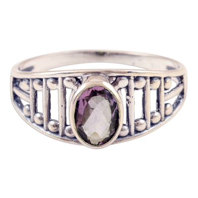 Sterling Silver Single Stone Ring with 1-Carat Amethyst Gem