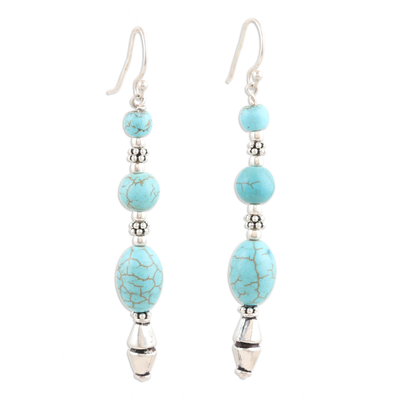 Sterling Silver Dangle Earrings with Calcite Gemstones