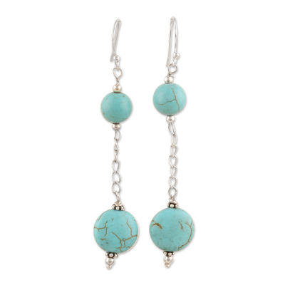 Sterling Silver Dangle Earrings with Calcite Gemstones
