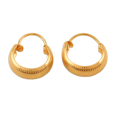 14k Gold-Plated Sterling Silver Hoop Earrings from India