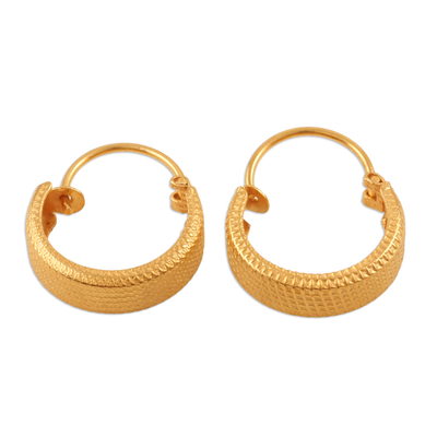 14k Gold-Plated Sterling Silver Hoop Earrings Made in India