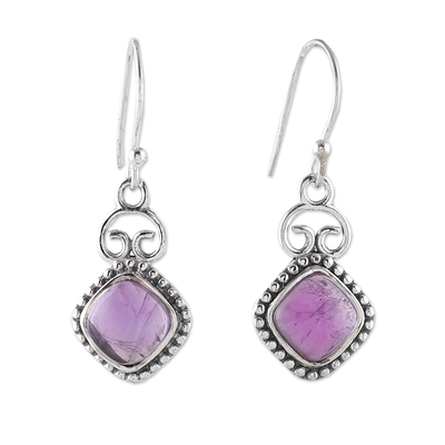 Classic Sterling Silver and Amethyst Dangle Earrings