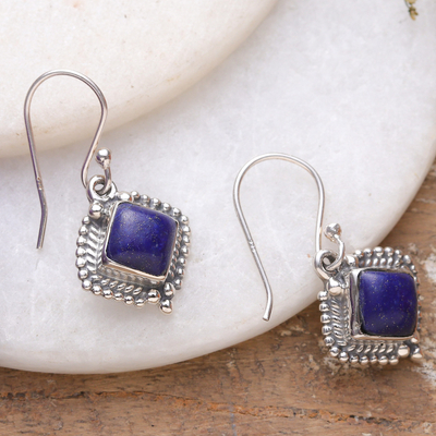 Traditional Sterling Silver and Lapis Lazuli Dangle Earrings