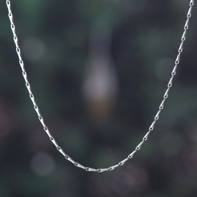 High-Polished Sterling Silver Wheat Chain Necklace