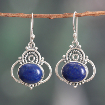 Polished Classic Lapis Lazuli Cabochon Dangle Earrings