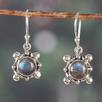 Sterling Silver and Natural Labradorite Dangle Earrings