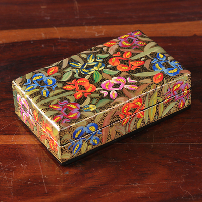 Floral Hand-Painted Colorful Papier Mache Decorative Box