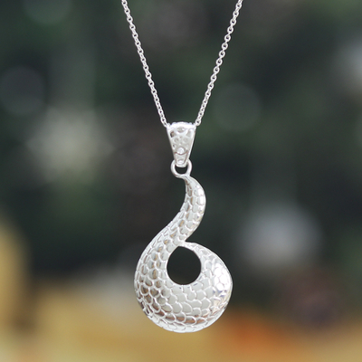 High-Polished Silver-Plated Brass Pangolin Pendant Necklace