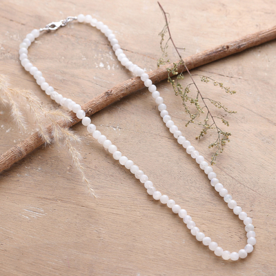 Handmade Natural Rainbow Moonstone Beaded Necklace