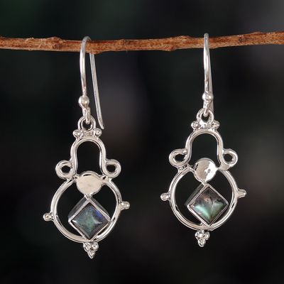 Fair Trade Indian-Made Classic Labradorite Dangle Earrings