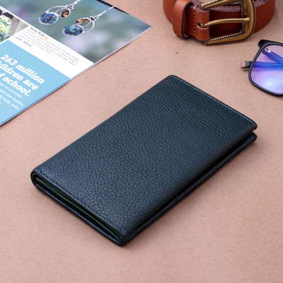 Artisan-Made Dark Ivy Green 100% Leather Wallet from India