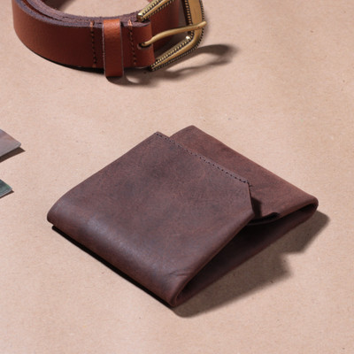 Bohemian-Inspired Mahogany 100% Leather Tri-Fold Wallet