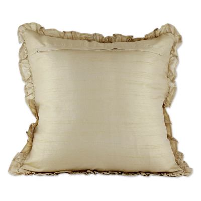 2 Cotton Blend Cushion Covers with Acrylic Floral Embroidery