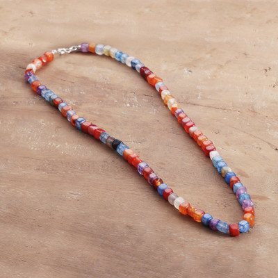 Multicolored Bohemian Quartz Beaded Long Strand Necklace