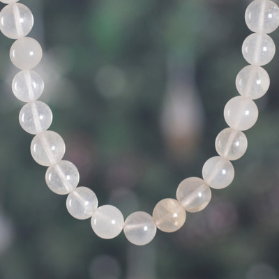 Misty-Palette June-Birthstone Moonstone Beaded Necklace