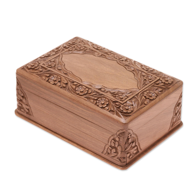 Indian Floral Wood Jewelry Box