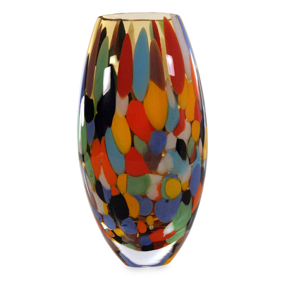 Unique Murano Inspired Glass Vase (11 inch)