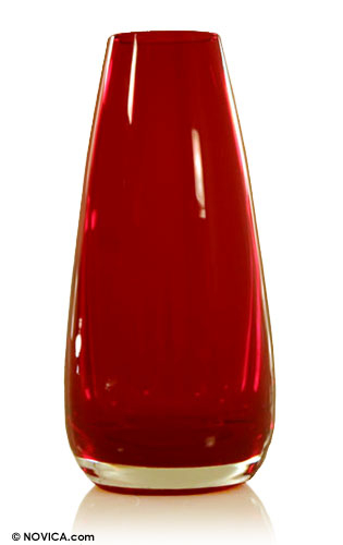 Red Hand Blown Glass Murano Inspired