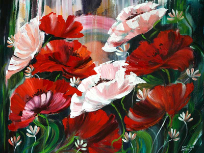 Floral Impressionist Painting from Brazil