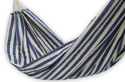 Hand Crafted Cotton Striped Fabric Hammock (Single)