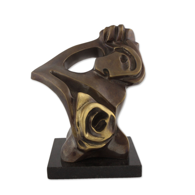 Modern Fine Art Brazilian Signed Bronze Sculpture