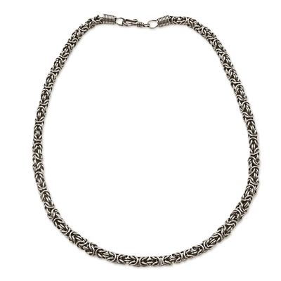 Hand Made Stainless Steel Chain Link Necklace from Brazil