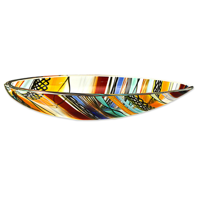 Artisan Crafted Handblown Colorful Art Glass Centerpiece