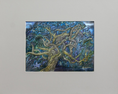 Original Expressionist Painting of a Tree from Brazil