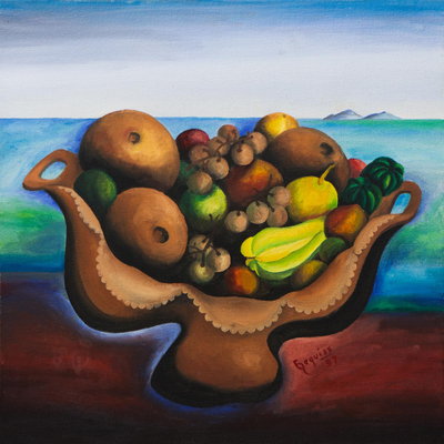 Original Still Life Painting of Brazilian Tropical Fruit