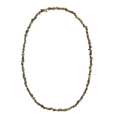 Natural Garnet Long Beaded Necklace from Brazil