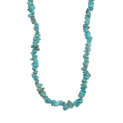 Handmade Brazilian Turquoise Beaded Strand Necklace