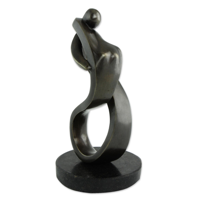 Handcrafted Love-Themed Bronze Sculpture from Brazil