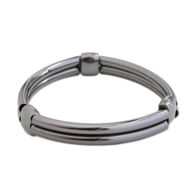 Stainless Steel Stretch Wristband Bracelet from Brazil