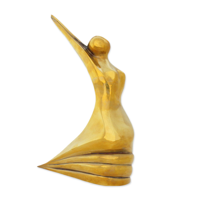 Polished Bronze Sculpture of Female Figure from Brazil