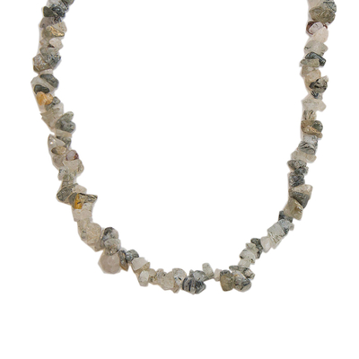 Long Quartz Beaded Necklace Crafted in Brazil
