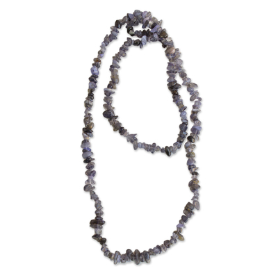 Quartz and Tourmaline Beaded Necklace from Brazil