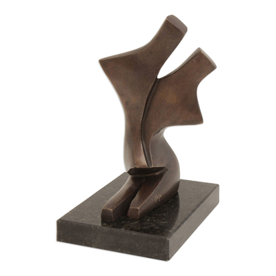 Abstract Bronze Sculpture of a Couple Dancing from Brazil