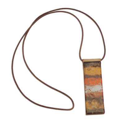 Handcrafted Glass Layered Pendant Necklace from Brazil