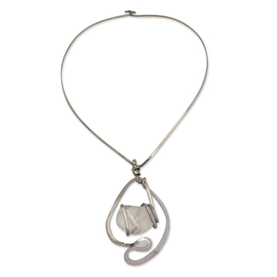 Clear Quartz Collar Pendant Necklace from Brazil