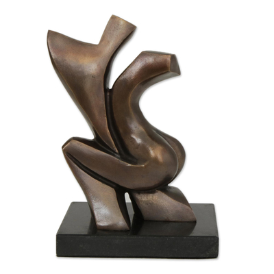 Romance-Themed Abstract Bronze Sculpture from Brazil