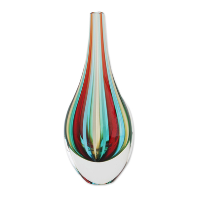 Hand Crafted Murano-Inspired Art Glass Vase (9 Inch)