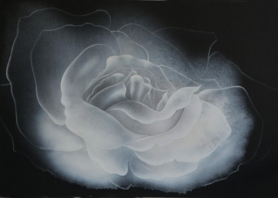 Rose Painting in Monochromatic Palette