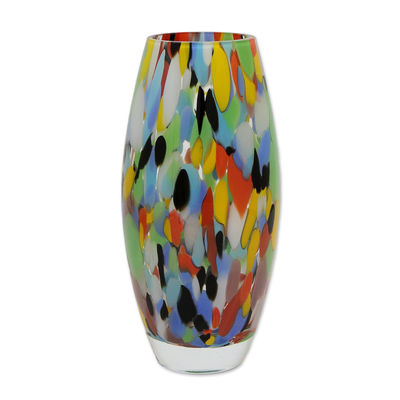 Unique Murano Inspired Glass Vase (9 inch)